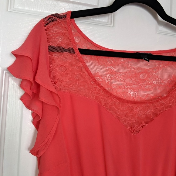 Coral Torrid Chiffon Dress - Picture 3 of 3